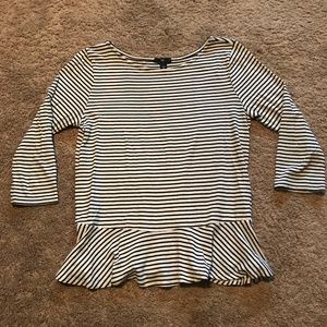 Gap Peplum Black and White Top